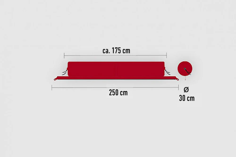 Zip XL Lounger Rouleua de coussins connectables rouge 02 Bent.webp