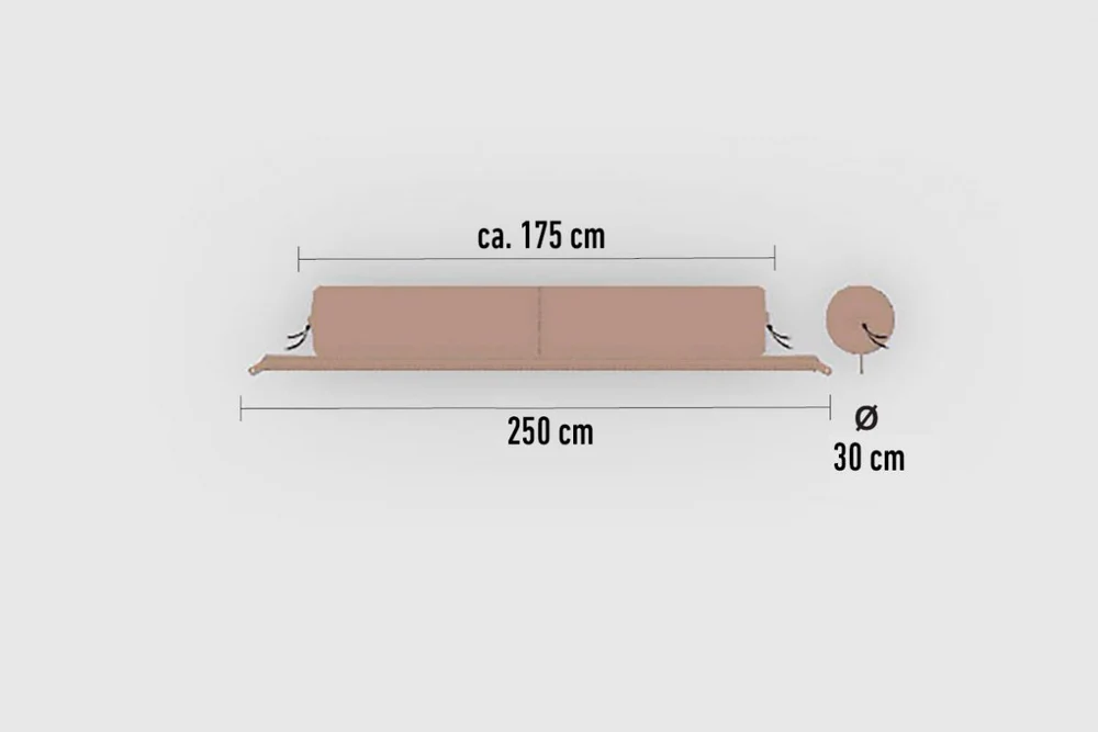 Zip XL Lounger Rouleua de coussins connectables ocre 01 Bent.webp
