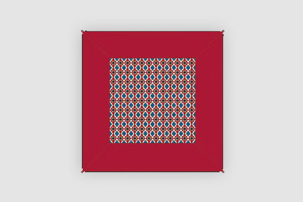 [9961700] Tapis connectable Zip-Carpet rouge orient imprimé BENT