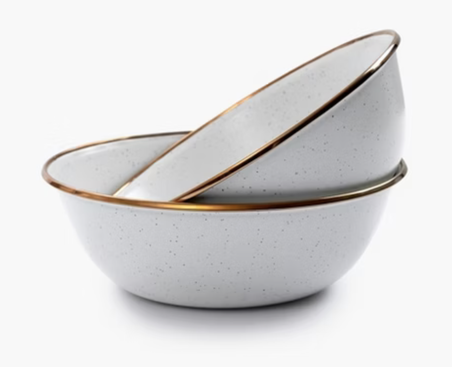 Bols en émail, set de 2, Enamelware eggshell, Barebones