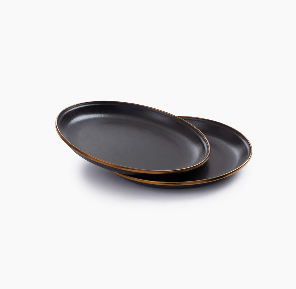 [CKW-342] Enamel Small Plate set, charcoal, Barebones