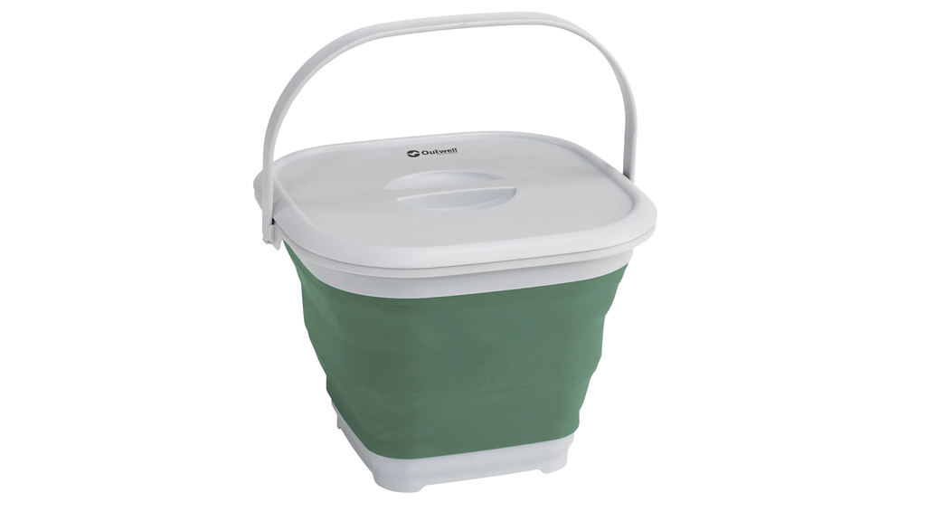 Seau carré avec couvercle Collaps Shadow Green Outwell
