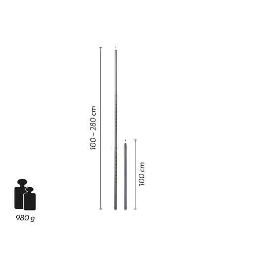 [266101] Barre Barande L Tarp pole 2.8 m, Groenberg